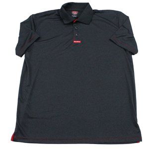 Red Ribbon Dairy Queen DQ Adult Employee Mens Short Sleeve Black Polo Shirt L